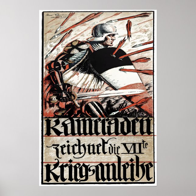 Imperial German WWI Propaganda Poster Comrades (Front)