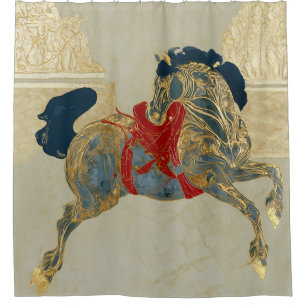 Imperial Golden Horse Shower Curtain