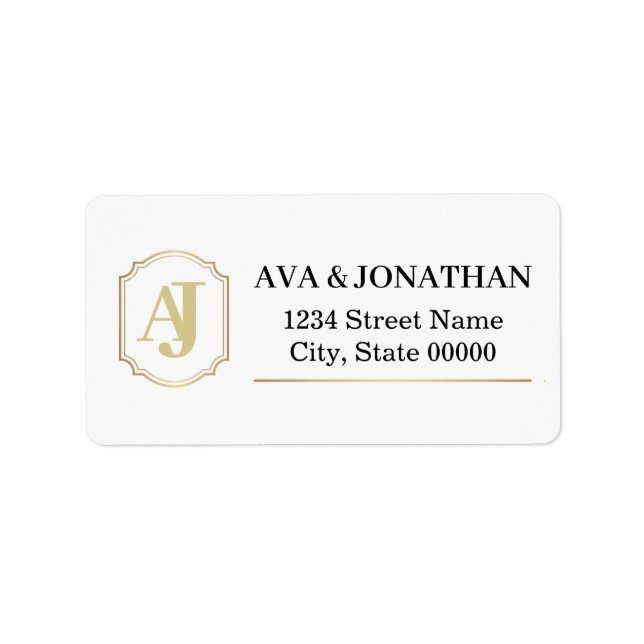 Imperial Luxe Monogram Address Label (Front)
