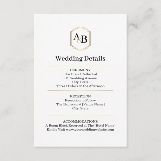 Imperial Luxe Monogram Enclosure Card (Front)