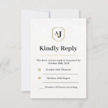 Imperial Luxe RSVP Card – Monogram Reply