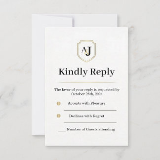Imperial Luxe RSVP Card – Monogram Reply