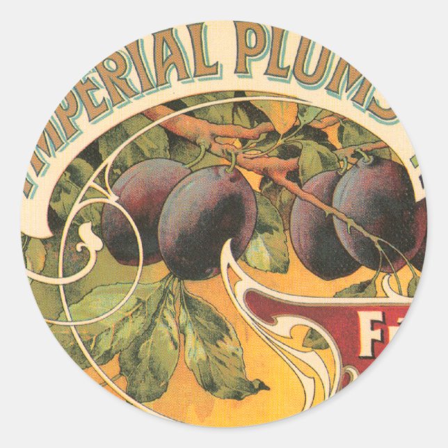 Imperial Plums Classic Round Sticker (Front)