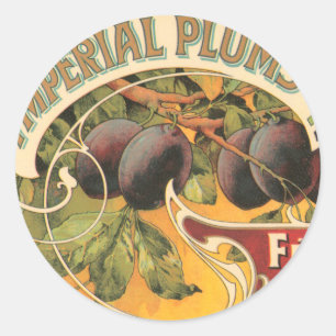Imperial Plums Classic Round Sticker