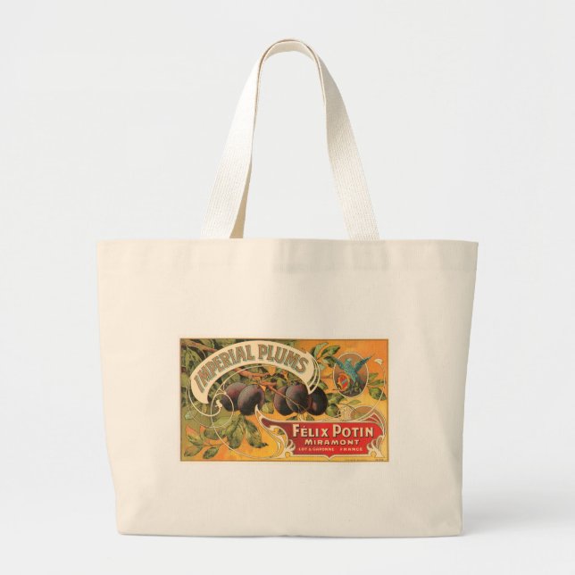 Imperial Plums Large Tote Bag (Front)