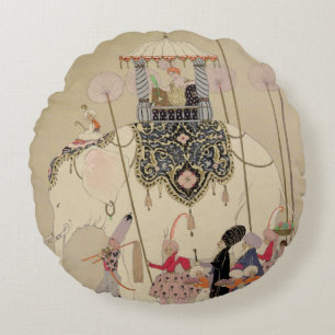 Imperial Procession (colour litho) Round Cushion