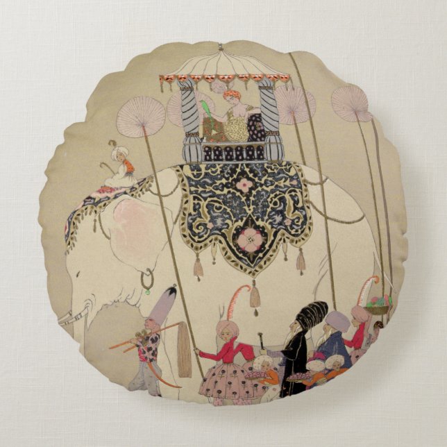 Imperial Procession (colour litho) Round Cushion (Front)