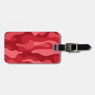 Imperial Red  Monocolor Camo Luggage Tag
