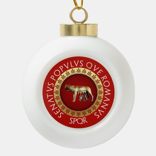 Imperial Rome Ceramic Ball Christmas Ornament (Front)