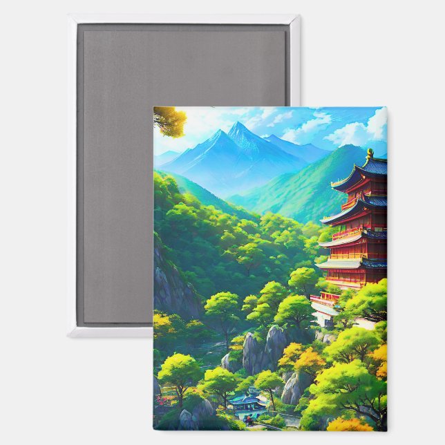 Imperial Tranquillity: Nature's Embrace Magnet (Front/Back)