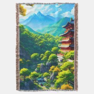 Imperial Tranquillity: Nature's Embrace Throw Blanket