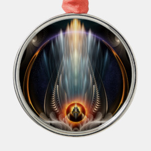 Imperial View Fractal Art Premium Round Ornament