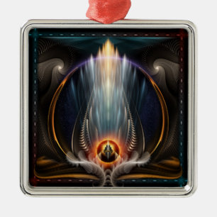 Imperial View Fractal Art Premium Square Ornament