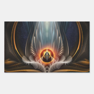 Imperial View Fractal Art Rectangular Sticker