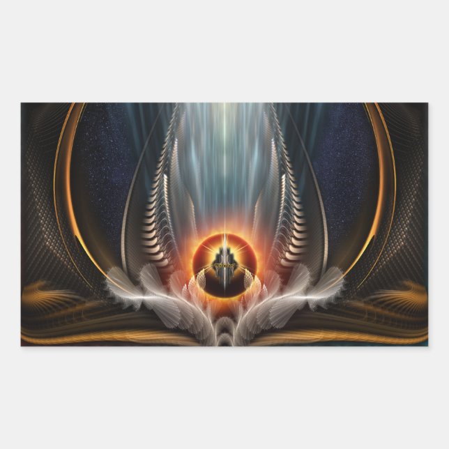Imperial View Fractal Art Rectangular Sticker (Front)