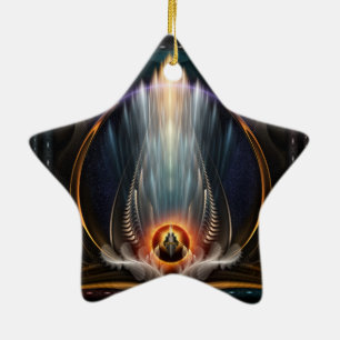 Imperial View Fractal Art Star Ornament