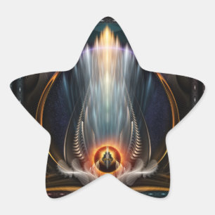 Imperial View Fractal Art Star Sticker