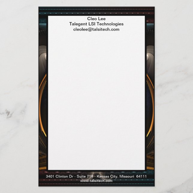 Imperial View Fractal Art Stationary Stationery (Front)