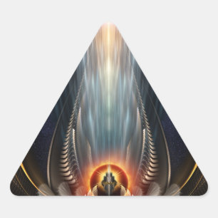 Imperial View Fractal Art Triangular Sticker