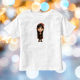 Impish Girl Christmas Elf Toddler's Tee