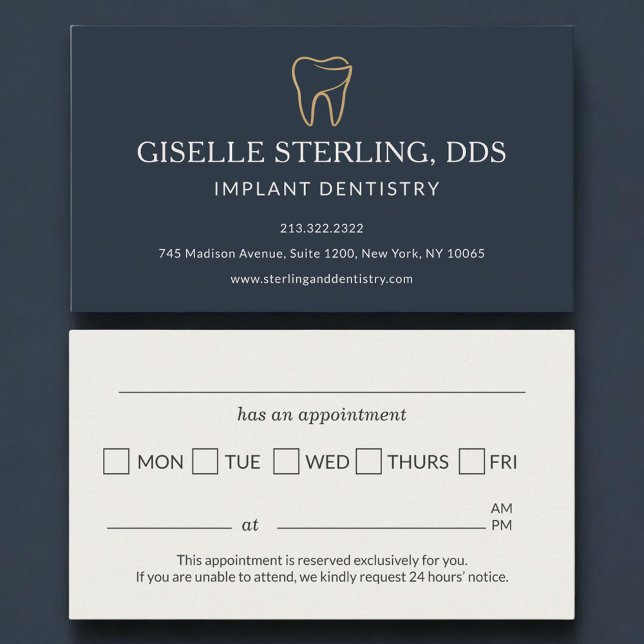 Implant Dentistry Tooth Appointment Reminder Business Card (Creator Uploaded)