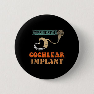 Implant Hard Of Hearing Vintage Hearing Impaired 6 Cm Round Badge