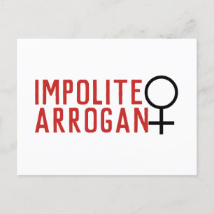 Impolite Arrogant Woman Female Symbol 2 Line Postcard