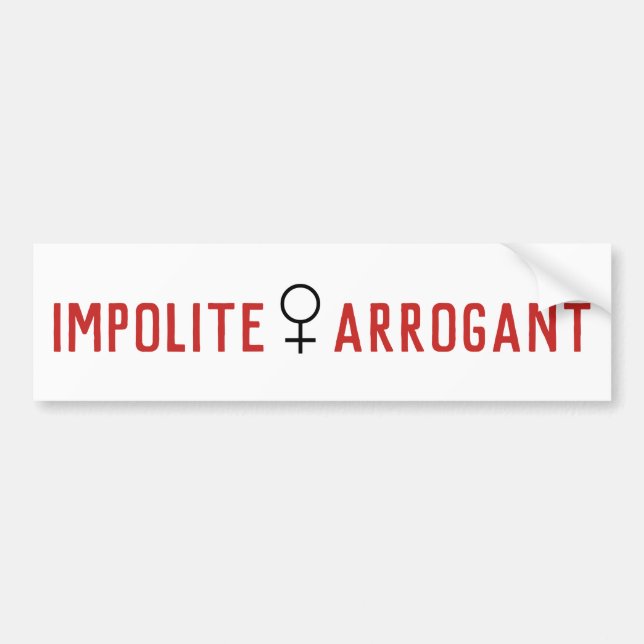 Impolite Arrogant Woman Female Symbol Bumper Sticker (Front)