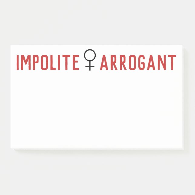 Impolite Arrogant Woman Female Symbol Post-it Notes (Front)