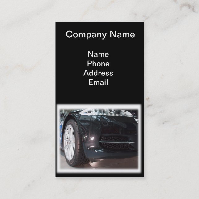 Import and Service of Luxury Cars Business Card (Front)