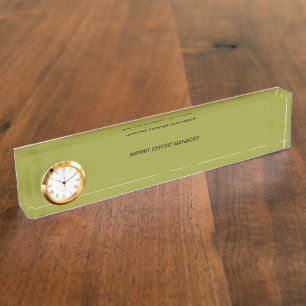 Import Export Manager Desk Nameplate with clock!