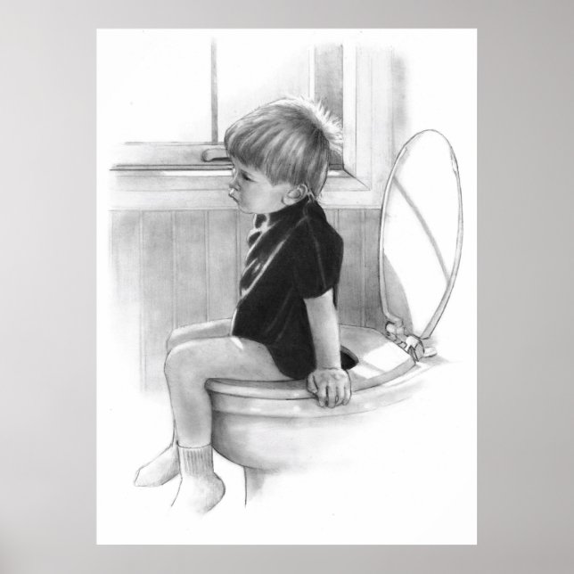 IMPORTANT BUSINESS: BOY ON TOILET, PENCIL POSTER (Front)