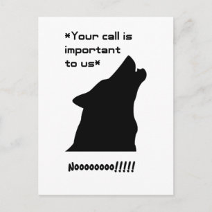 Important Call Funny Wolf Customer Service Cartoon Postcard