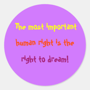 Important Human Rights Classic Round Sticker