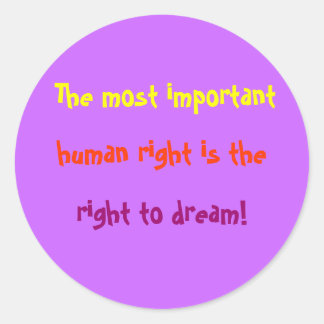 Important Human Rights Classic Round Sticker