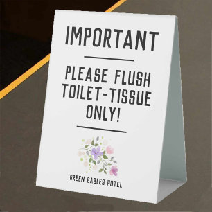 Important Notice - Flush Toilet Tissue