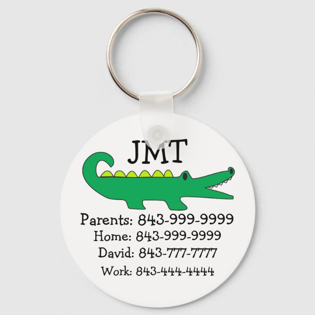 Important Phone Numbers Keychain by SRF (Front)