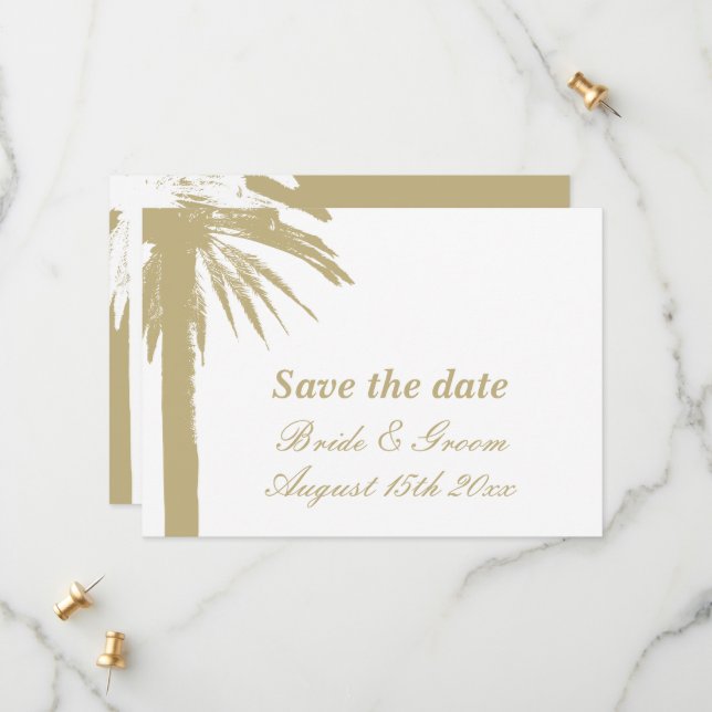 Important save the date palm beach wedding cards (Front/Back In Situ)