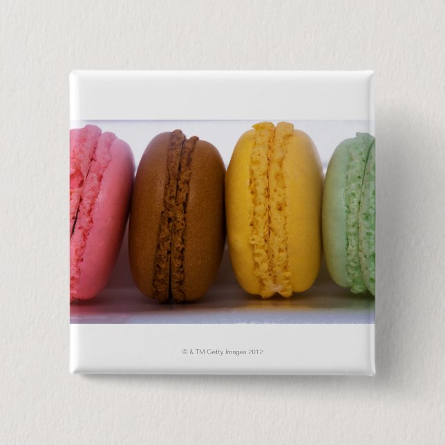 Imported gourmet French macarons (macaroons) 15 Cm Square Badge (Front)