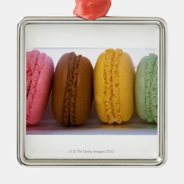 Imported gourmet French macarons (macaroons) Metal Ornament (Front)