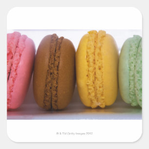 Imported gourmet French macarons (macaroons) Square Sticker
