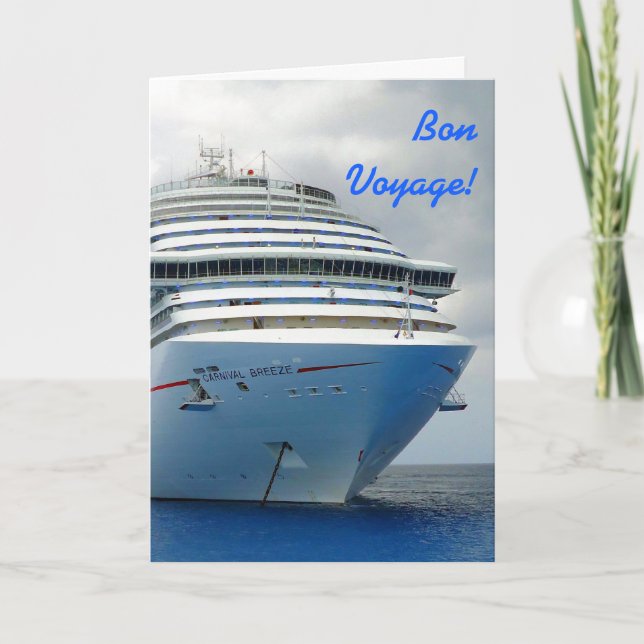Imposing Bow Custom Bon Voyage Card (Front)