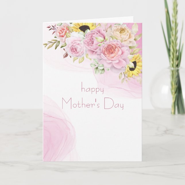 Imposing Watercolor Floral Mother's Day Card (Front)