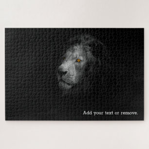 IMPOSSIBLE 2: black lion against black background, Jigsaw Puzzle