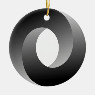 Impossible Circle Optical Illusion Ceramic Ornament