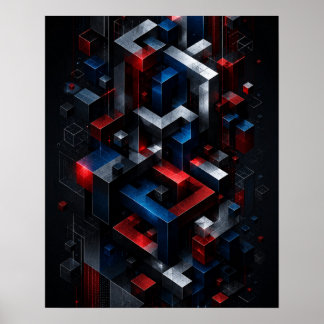 Impossible Geometric 3D Abstract Structure Poster