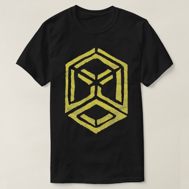 Impossible Geometry Minimalist Futuristic Distress T-Shirt (Design Front)