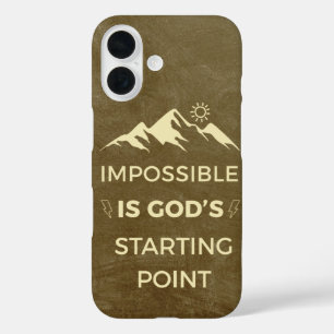 Impossible Is God’s Starting Point, Inspirational iPhone 16 Case