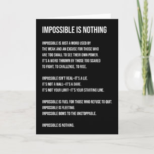 Impossible Is Nothing, Gym, Hustle, Success, Grind Card