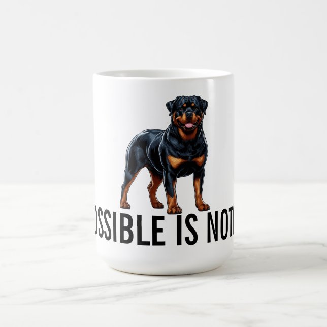 Impossible Is Nothing, Rottweiler Coffee Mug (Center)